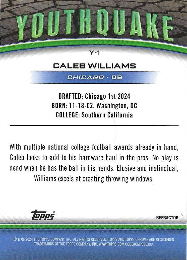 2024 Topps Chrome Football - Caleb Williams - Youthquake