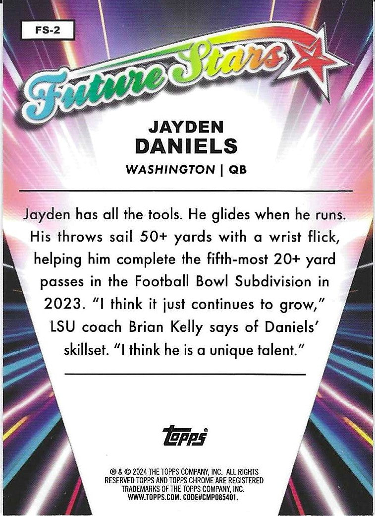 2024 Topps Chrome Football - Jayden Daniels - Future Starts - XFractor Refractor RC