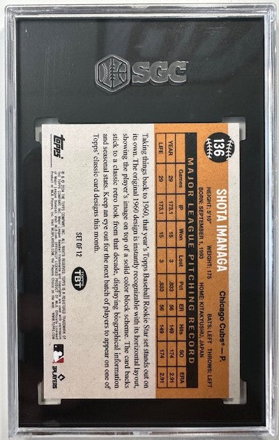 Slab - 2024 Topps TBT Shota Imanaga Rookie Star SCG 10
