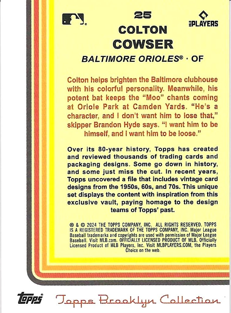 2024 Topps Brooklyn Collection Colton Cowser 63/75
