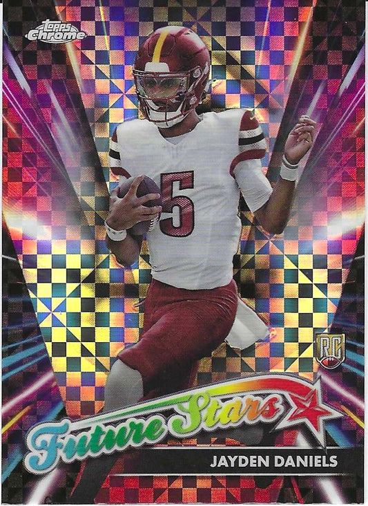 2024 Topps Chrome Football - Jayden Daniels - Future Starts - XFractor Refractor RC