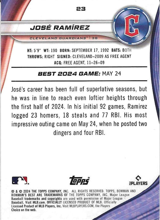 2024 Bowman's Best Jose Ramirez Green 59/99