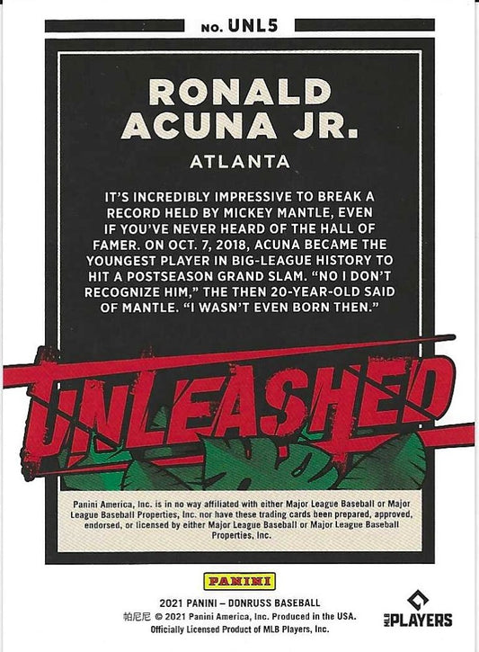 2021 Donruss Ronald Acuna Jr Unleashed UNL5 680/999